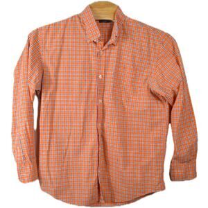 LINCS David Chu XL Orange Plaid Button Down Shirt